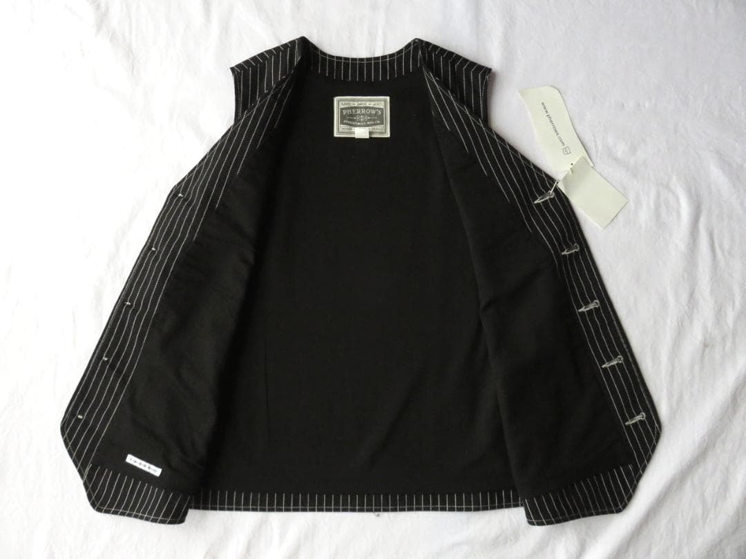 フェローズ PV1-W ブラックウォバッシュ 42 ワークベスト 日本製