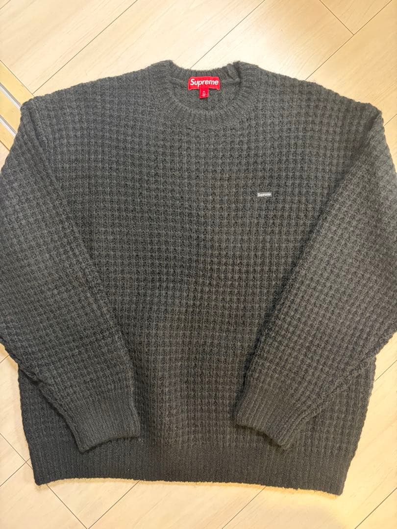 Supreme Small Box Waffle Sweater XL ブラック