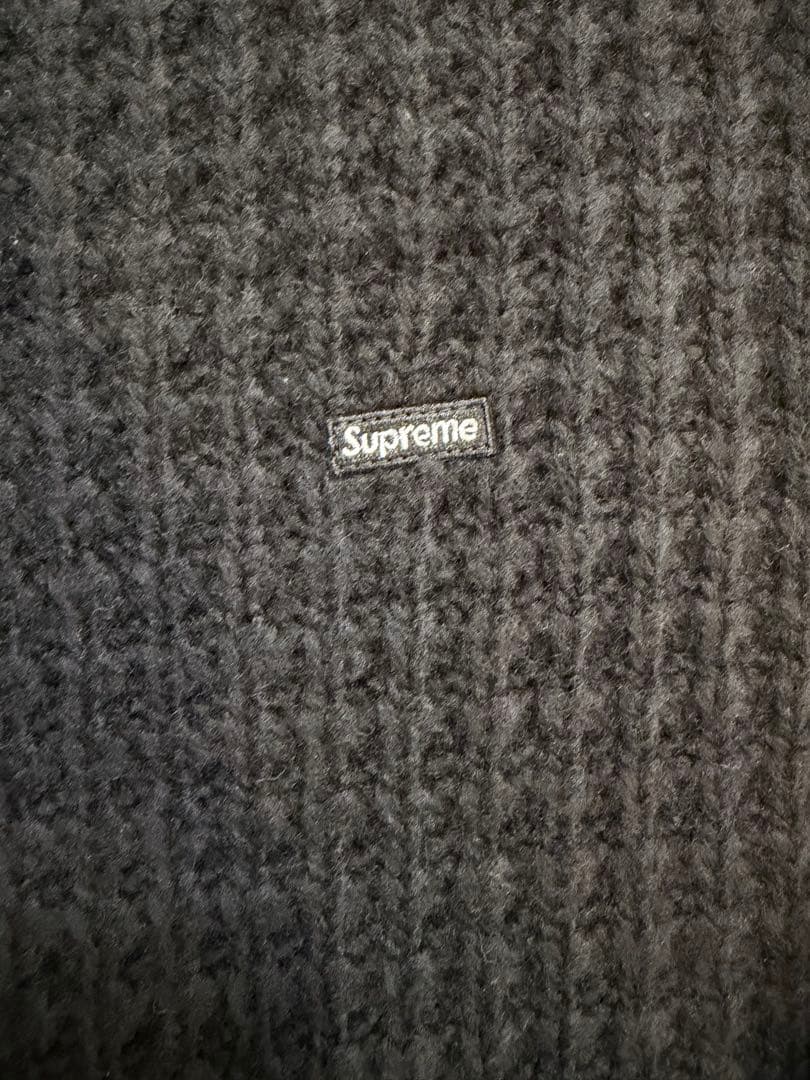Supreme Small Box Waffle Sweater XL ブラック