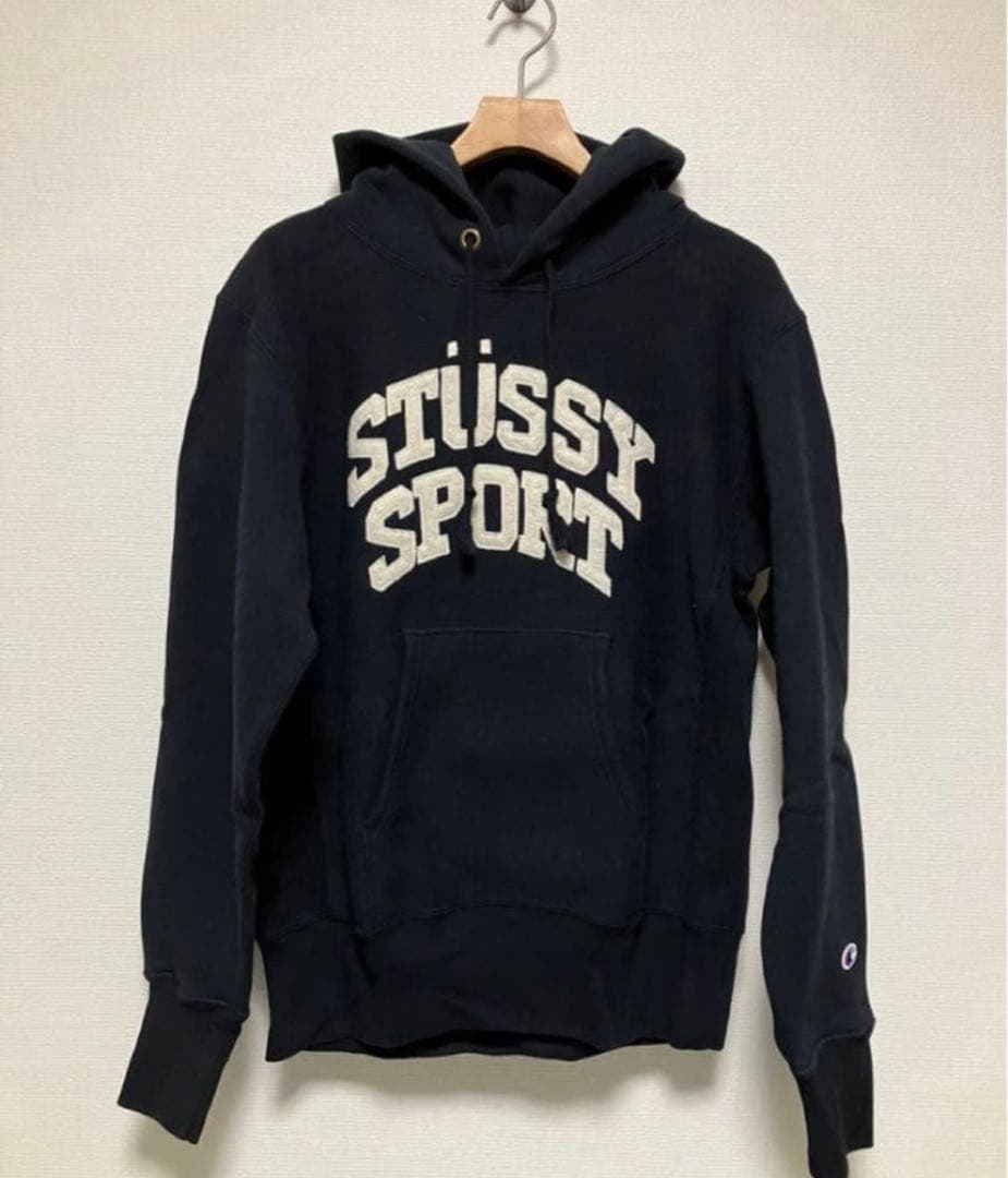 あったか リバースウィーブ　ステューシースポーツ　パイルアーチロゴパーカー