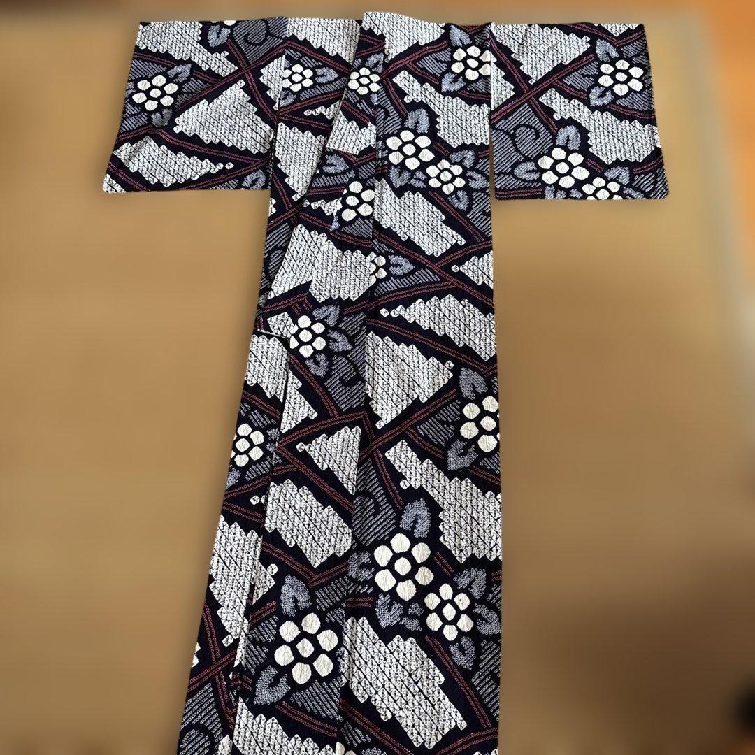 有松しぼり大胆かつ繊細な細かい絞り浴衣未使用品手縫い綿100%