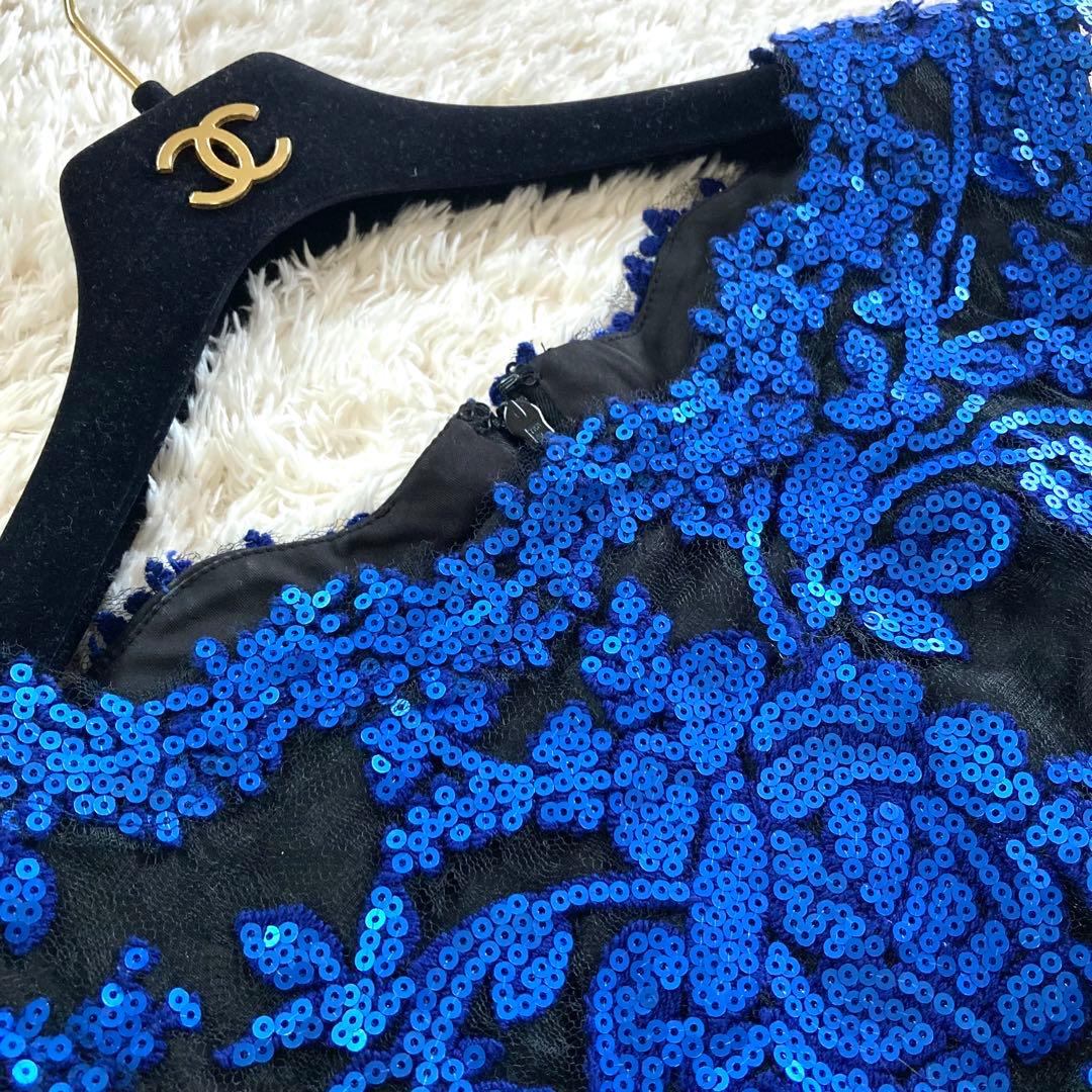 【大きいサイズ】タダシショージ スパンコール 総レース カクテルドレス 40