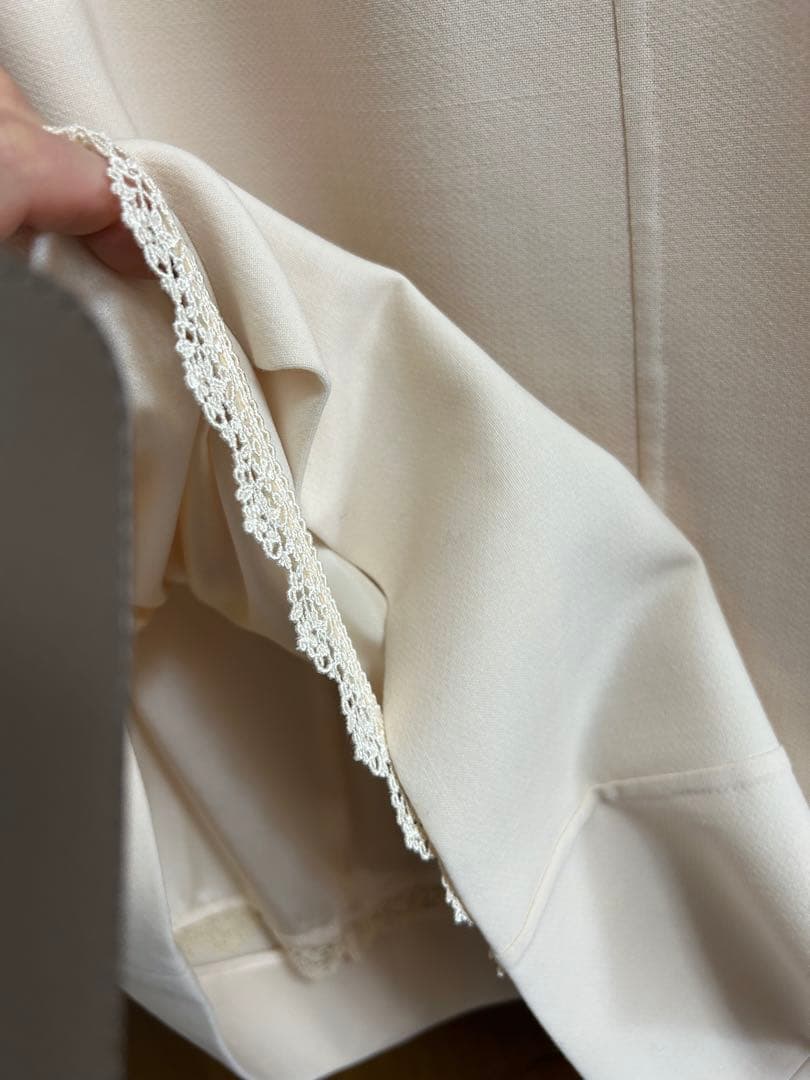 フォクシーブティック 37794 ワンピース 40 オフホワイト　ウール シルク