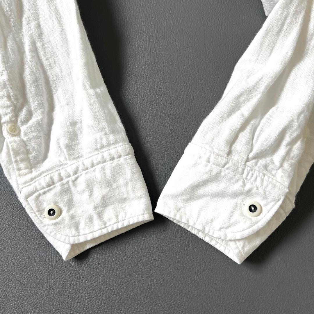 3322【美品】45R シャツワンピース ホワイト全員集合の908スモックドレス