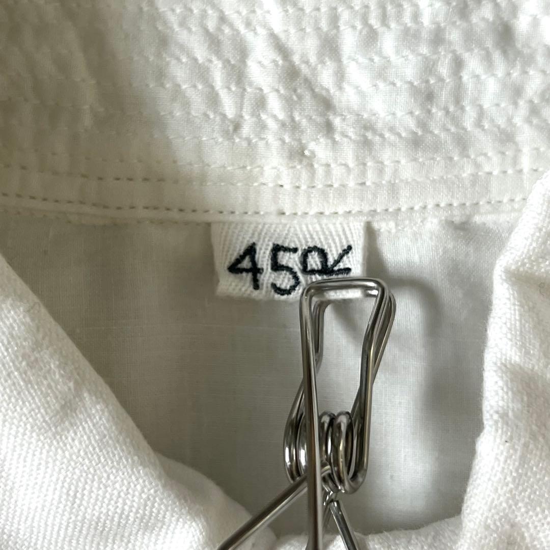 3322【美品】45R シャツワンピース ホワイト全員集合の908スモックドレス