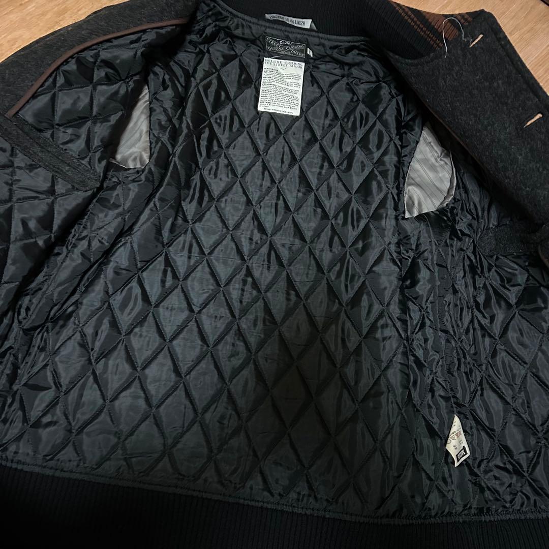 専用 良品 DELUXE CLOTHING 袖レザー スタジャン L