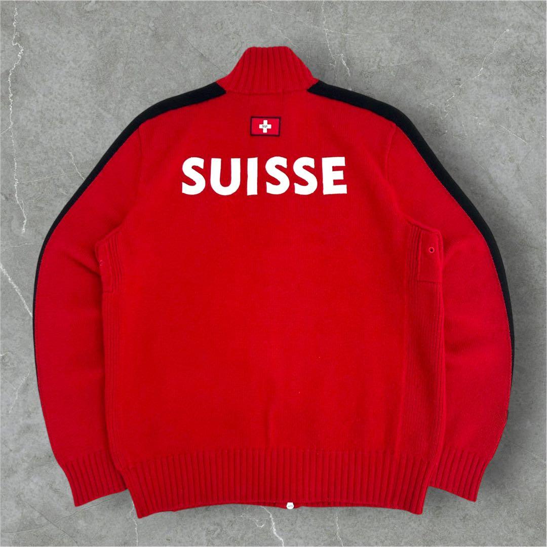 【トレンド】ラルフローレン　ニット　スイス　ビッグポニー　刺繍 90s L