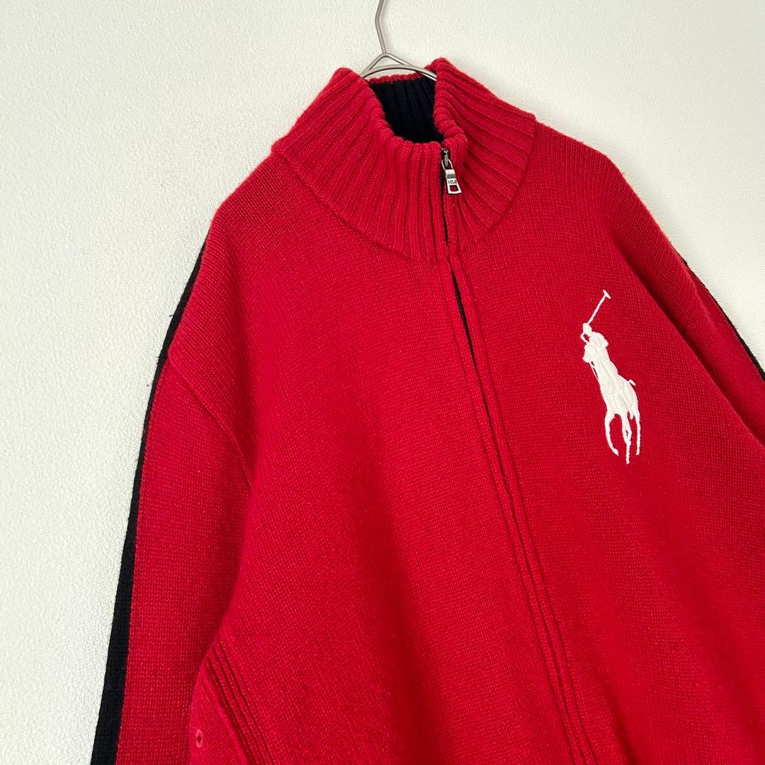 【トレンド】ラルフローレン　ニット　スイス　ビッグポニー　刺繍 90s L