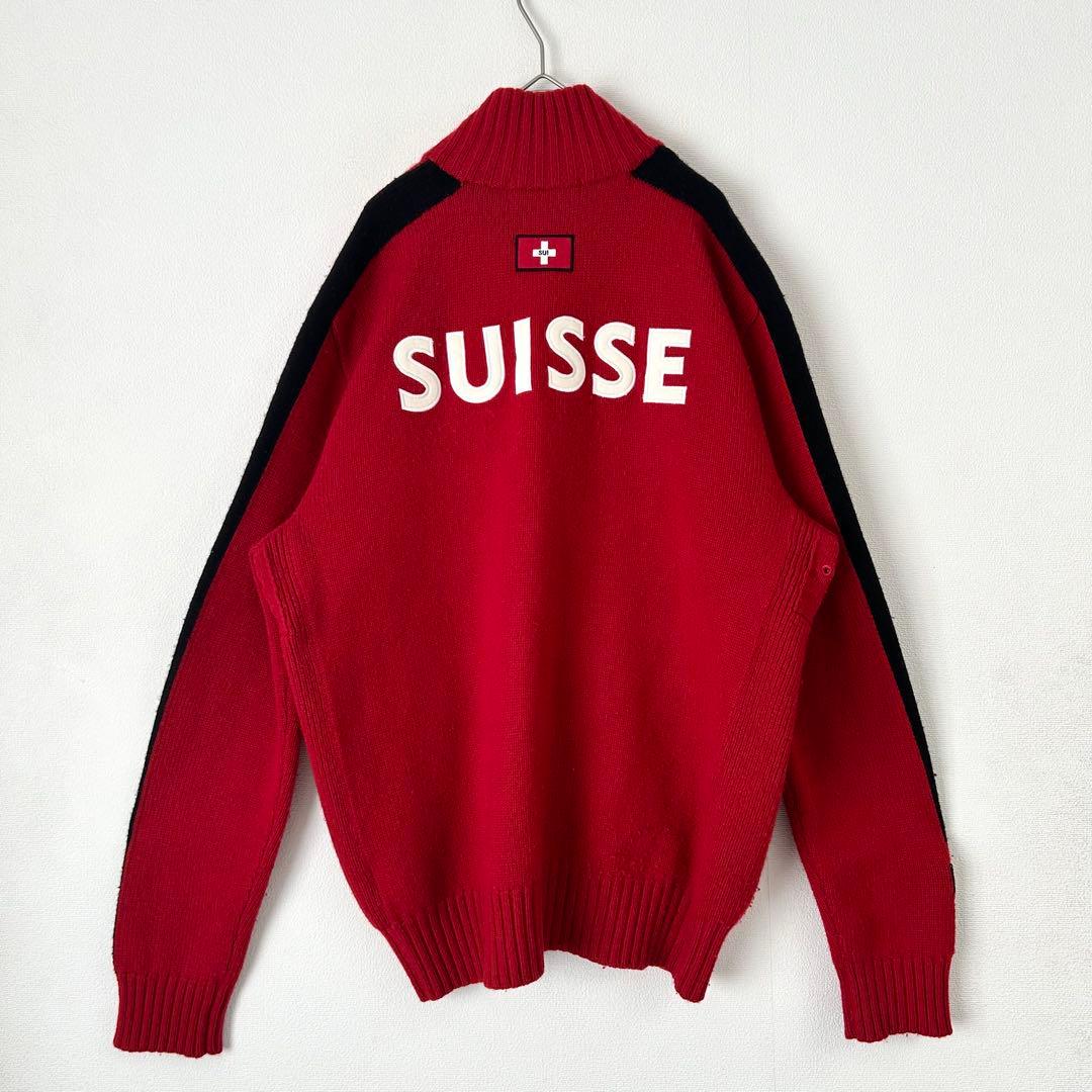 【トレンド】ラルフローレン　ニット　スイス　ビッグポニー　刺繍 90s L