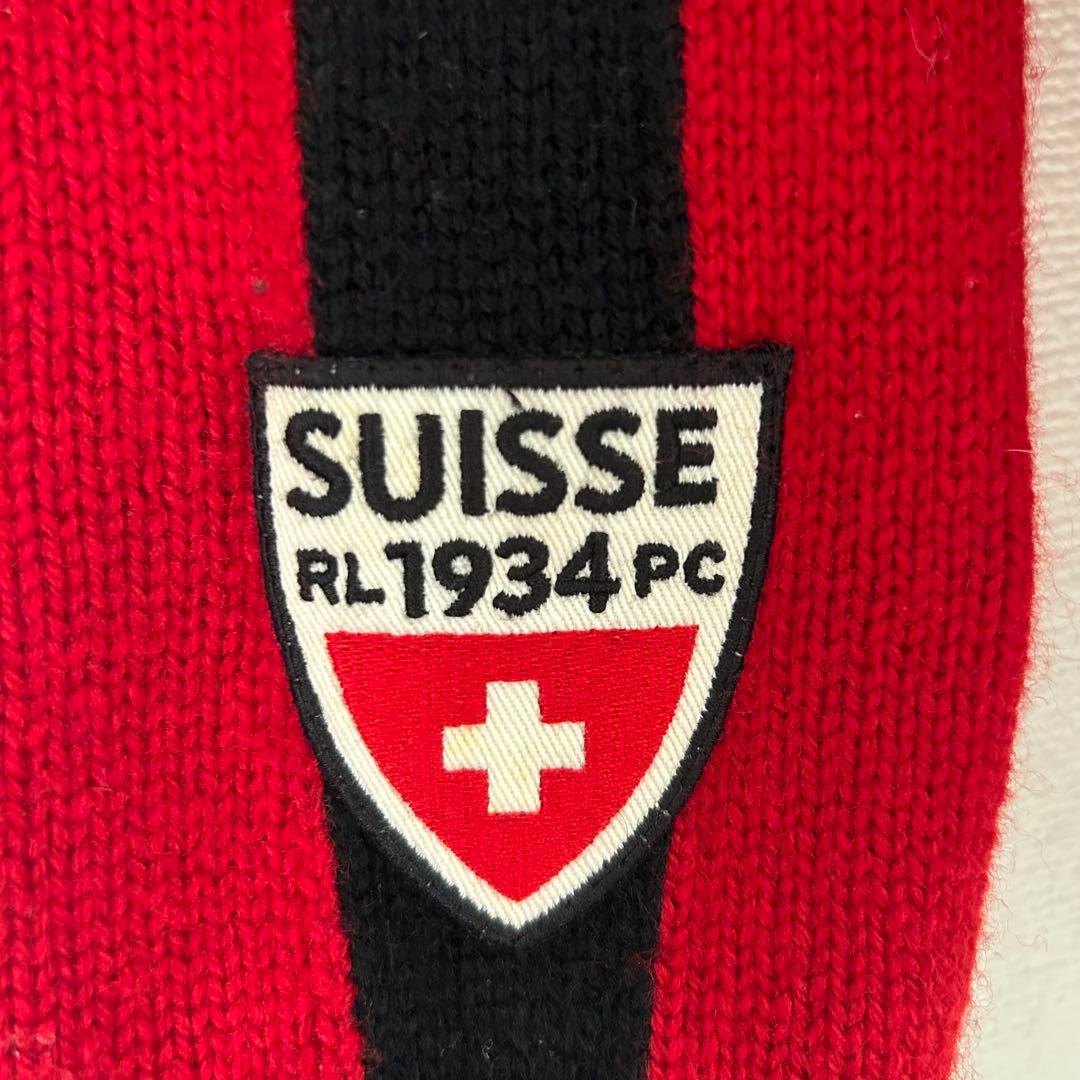 【トレンド】ラルフローレン　ニット　スイス　ビッグポニー　刺繍 90s L