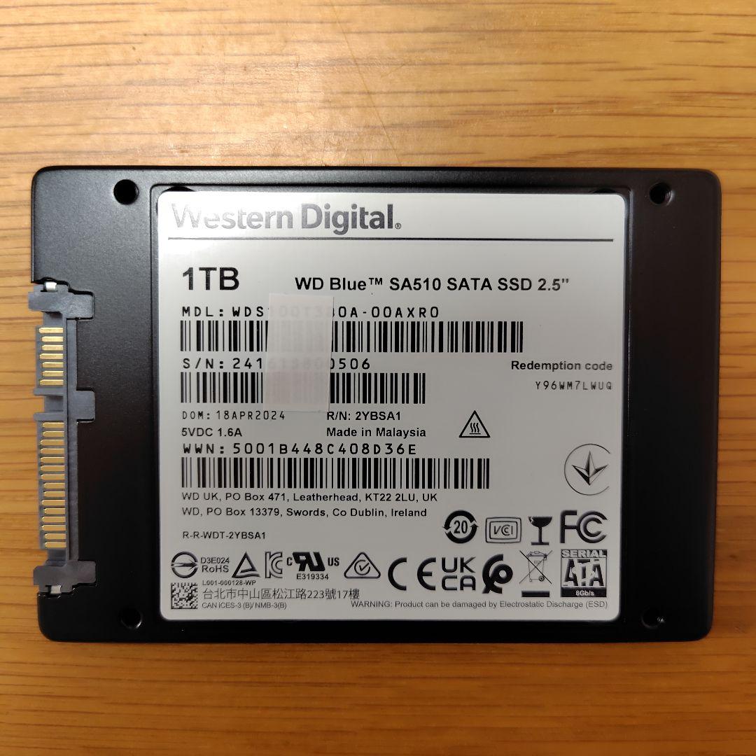 1TB WD Blue SA510 SATA 内蔵ソリッドステートドライブSSD