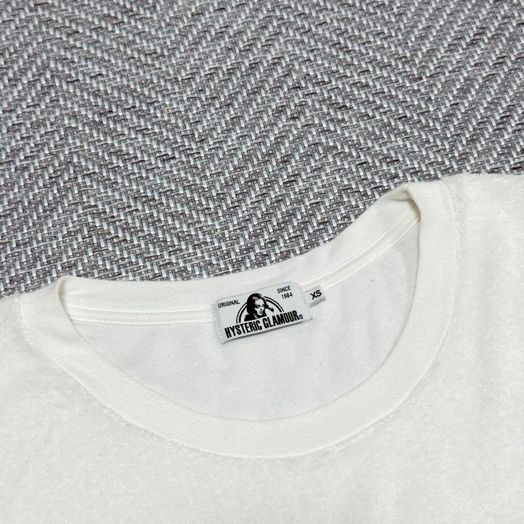 美品 ヒステリックグラマー KISS パイル地 ロンT ホワイト XS