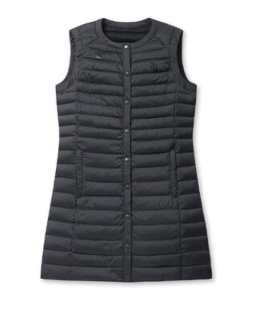 （ストロベリー）パーリーゲイツ、軽量グースダウン ロングベスト、サイズ0