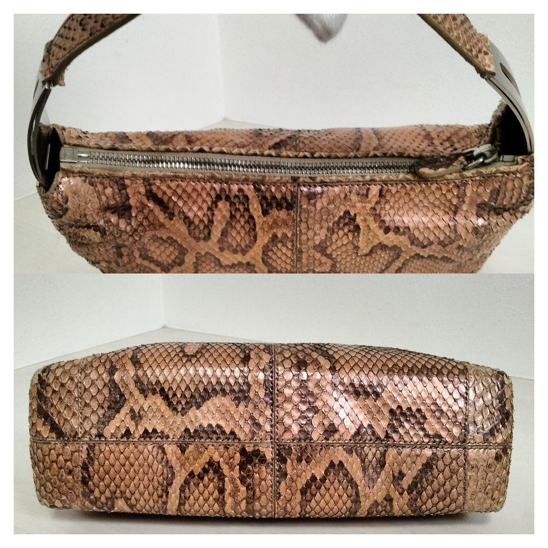 TOD'S パイソン ワンショルダーバッグ レザー ピンクベージュ