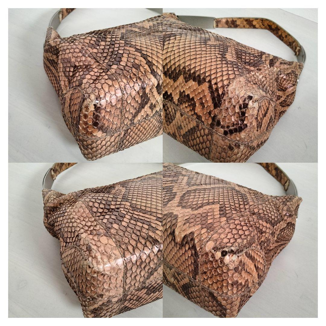 TOD'S パイソン ワンショルダーバッグ レザー ピンクベージュ