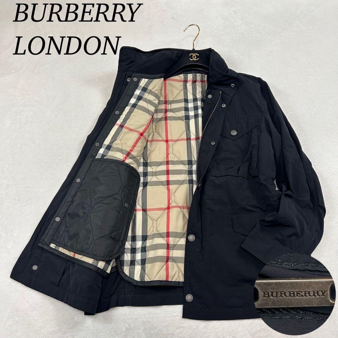 J179 M バーバリーロンドン モッズコート ブラック メンズ