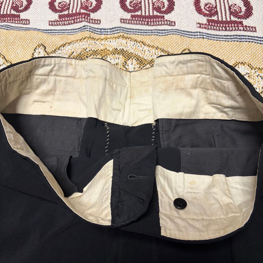 50s 60s ウールギャバジンスラックス ブラック ギャバスラ レーヨン