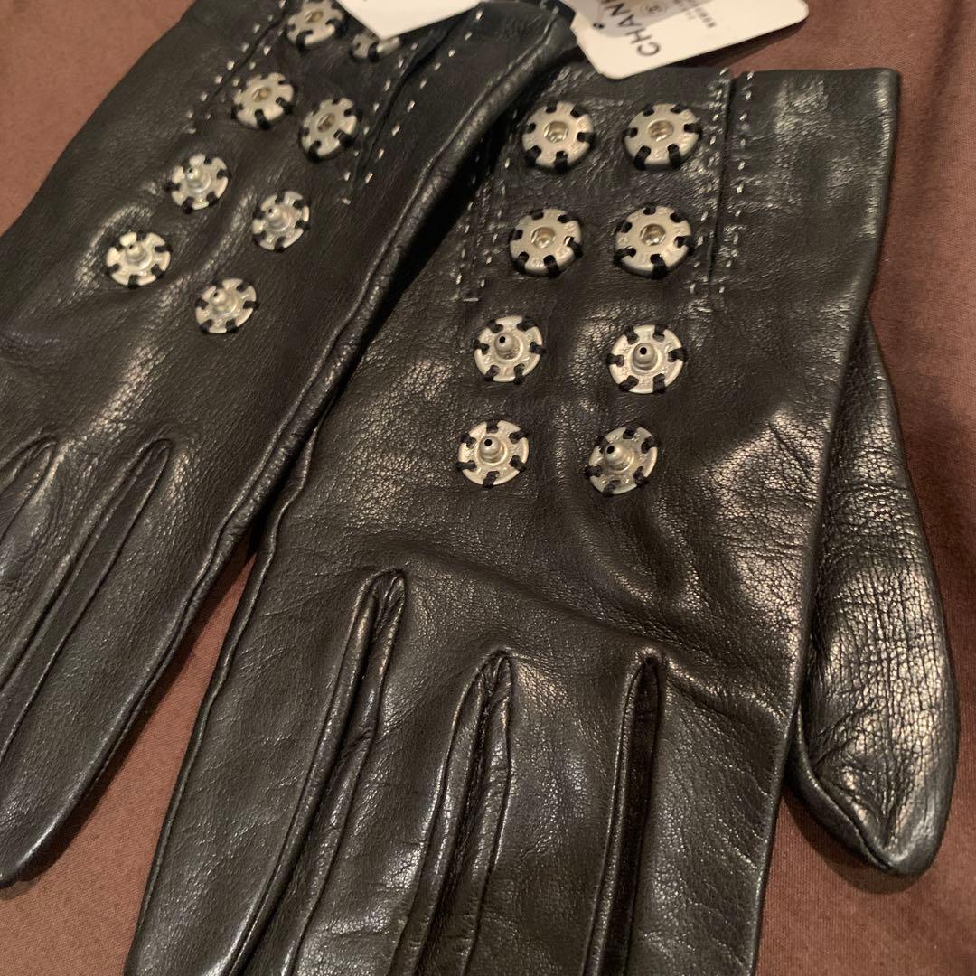 【未使用】CHANEL黒レザーグローブ