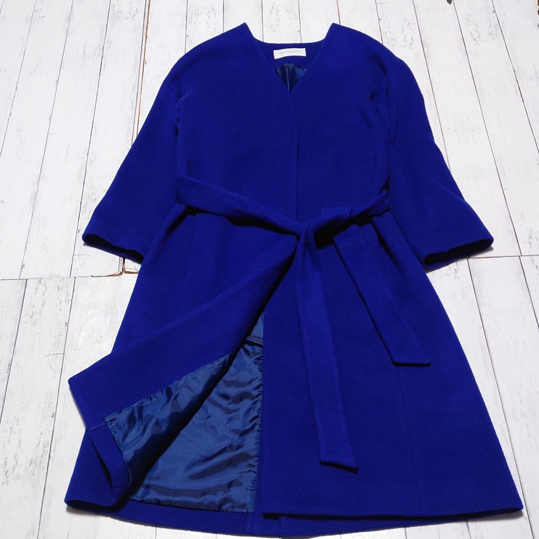 アーバンリサーチ ノーカラーVネックウールコート