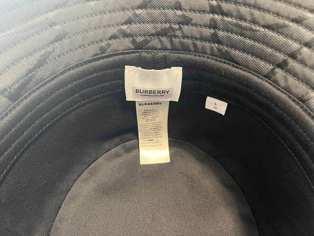 バケットハット　バーバリー　TBモノグラム　ブラック