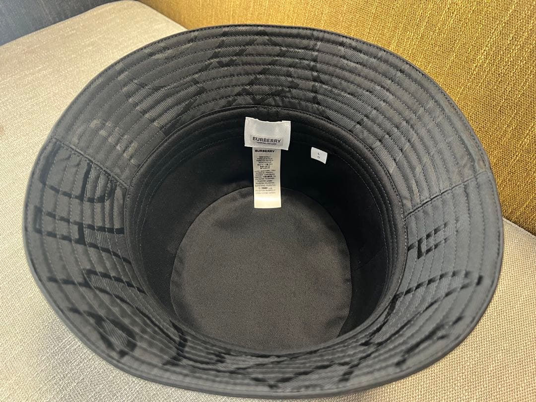 バケットハット　バーバリー　TBモノグラム　ブラック