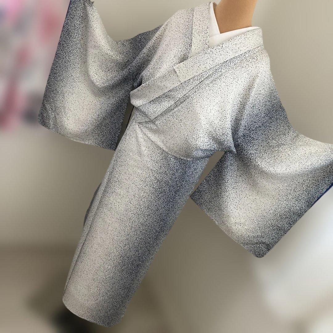 新品　小紋　粋なモダン　トールサイズ　点描グラデーション　細見え　仕立て上がり