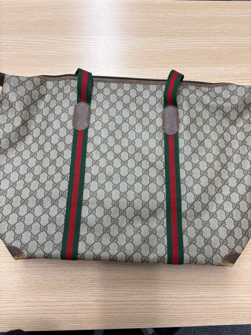 GUCCI グッチ ボストンバッグ GG柄 シェリーライン オールドグッチ