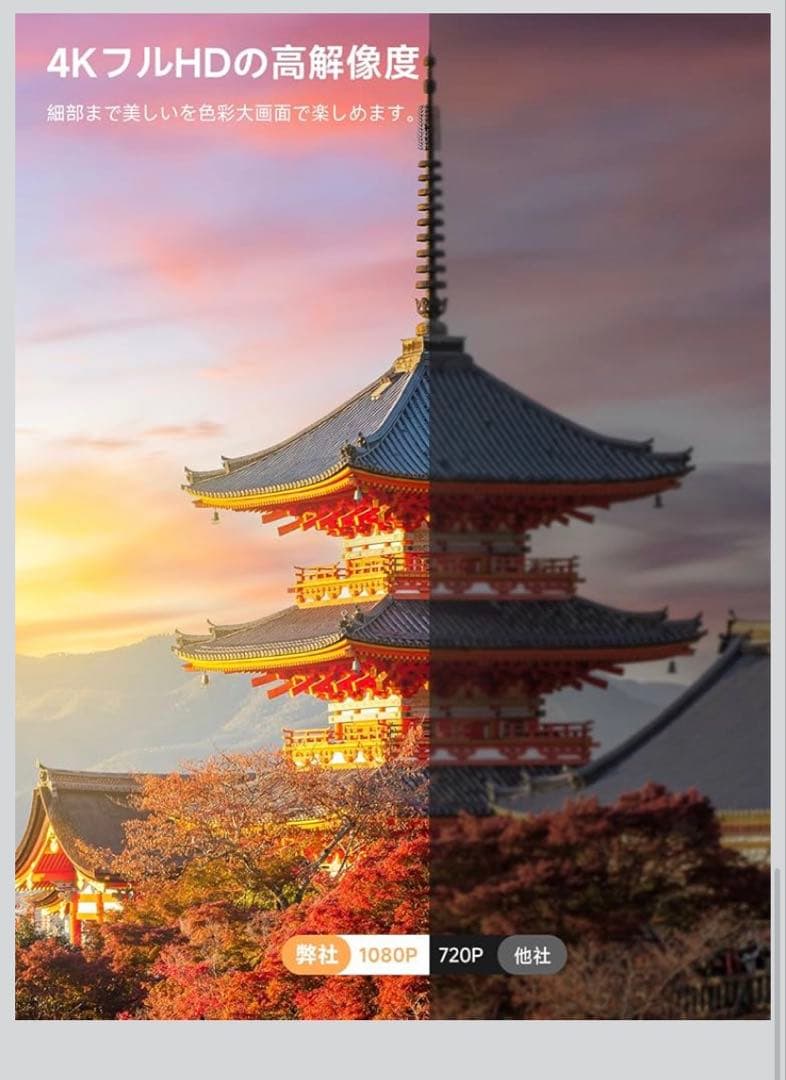 プロジェクター 家庭用 小型 Netflix公式アプリ内蔵 1000ANSI