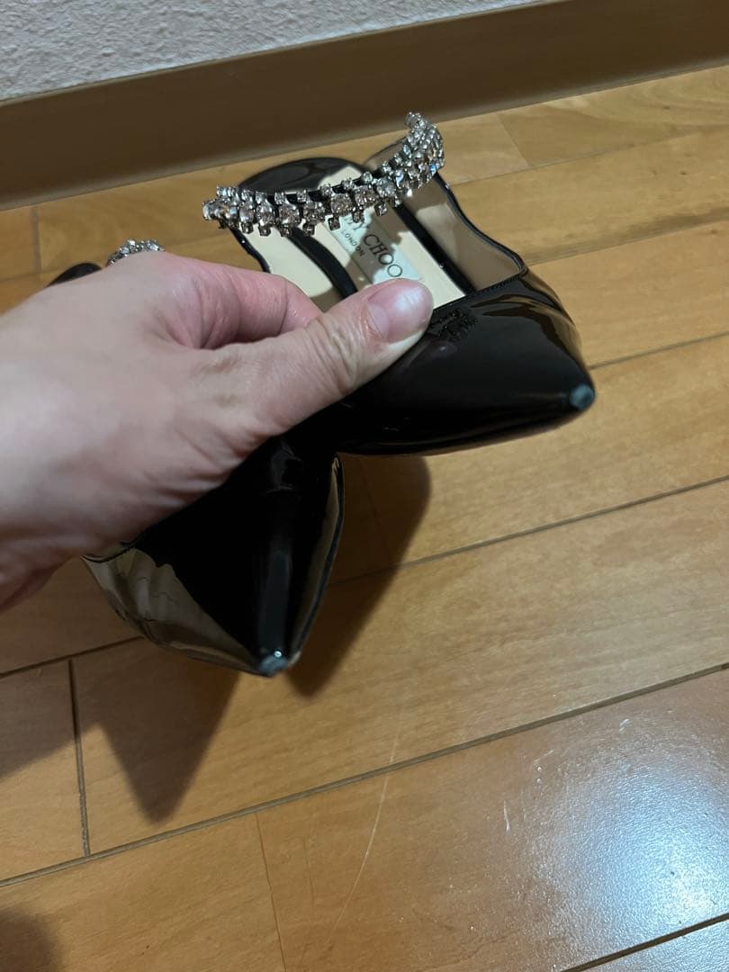 JIMMY CHOO ブラック ポインテッドトゥヒールミュール