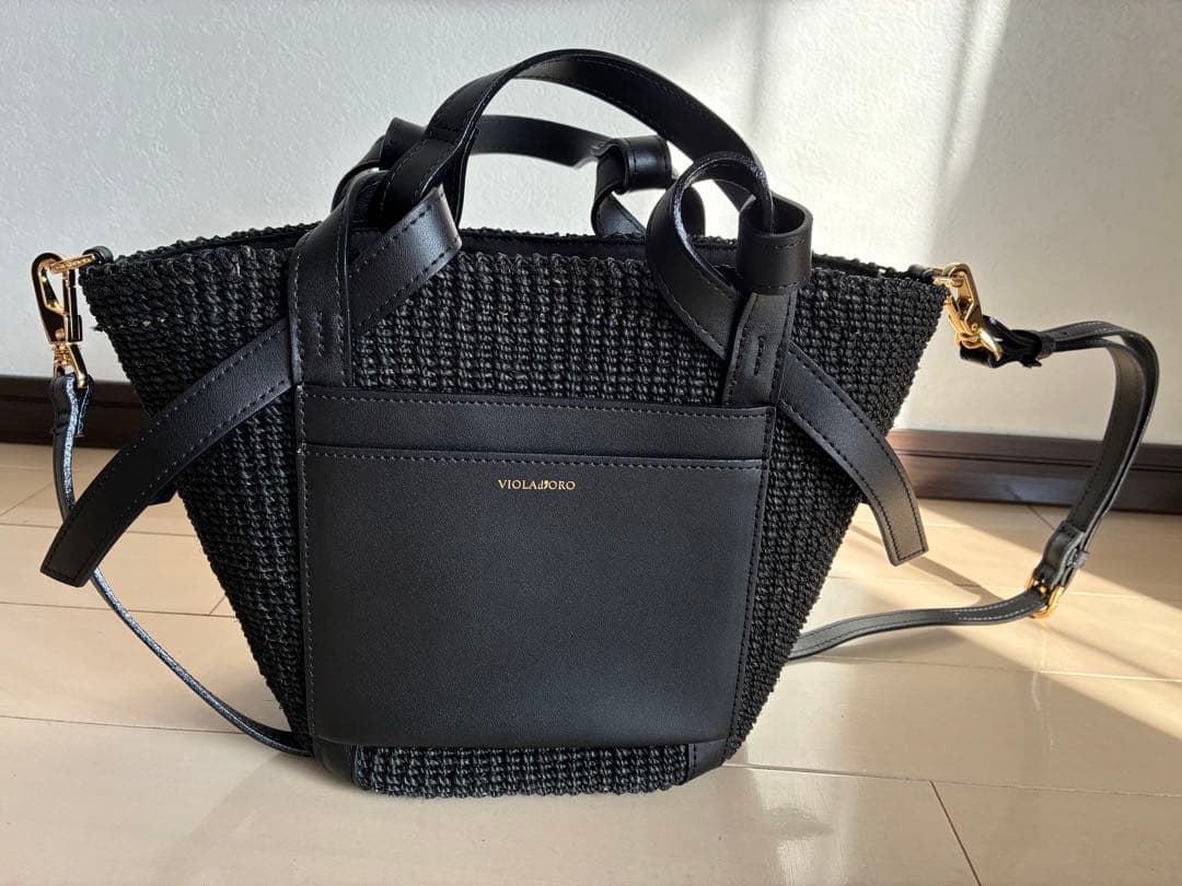 VIOLADORO 黒 かごバッグ トートバッグ