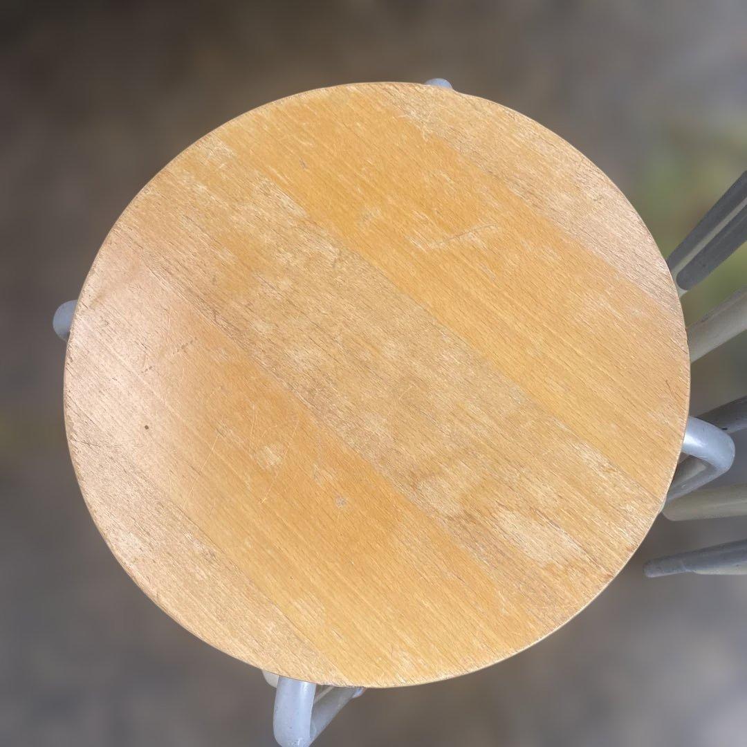 木製座面円形スツール 大量　まとめ　スタッキング可能　丸椅子　スチール　シンプル