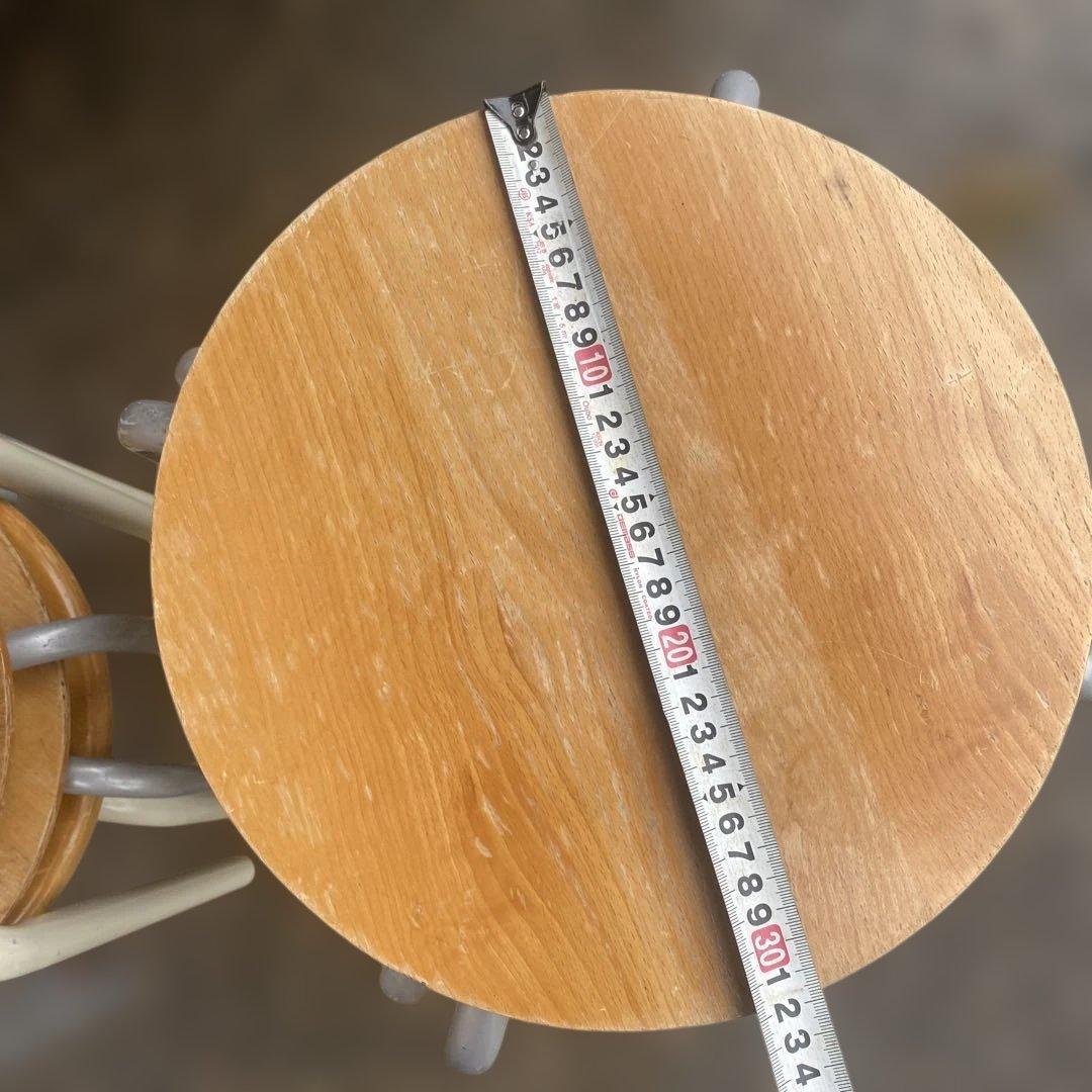 木製座面円形スツール 大量　まとめ　スタッキング可能　丸椅子　スチール　シンプル