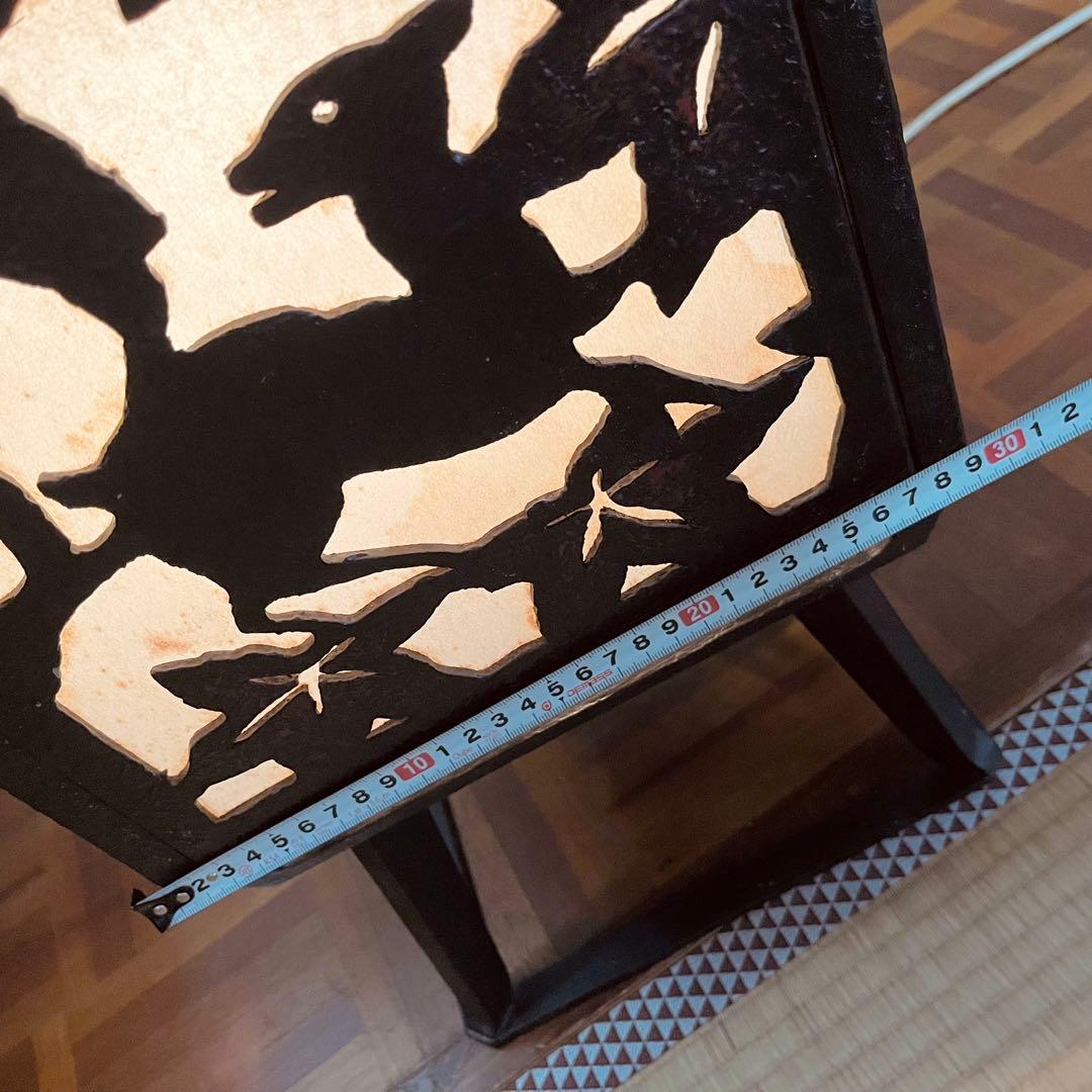 置行灯 フロアランプ 鹿と紅葉 和風照明 古小物 古道具 アンティーク 骨董