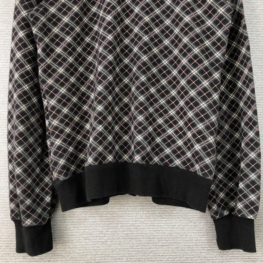 BURBERRY ブラックノバチェック ホースロゴ刺繍 パーカー 38