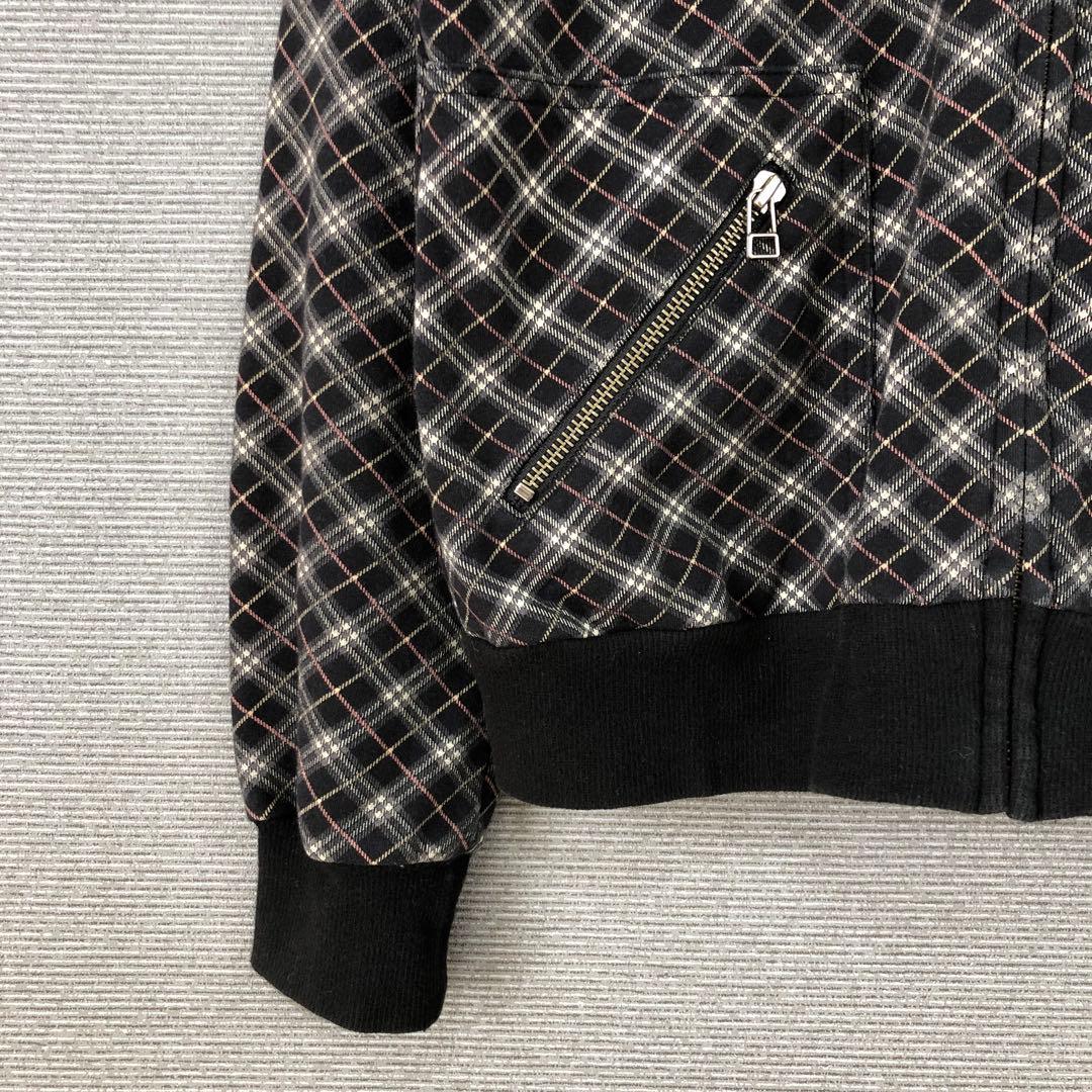 BURBERRY ブラックノバチェック ホースロゴ刺繍 パーカー 38