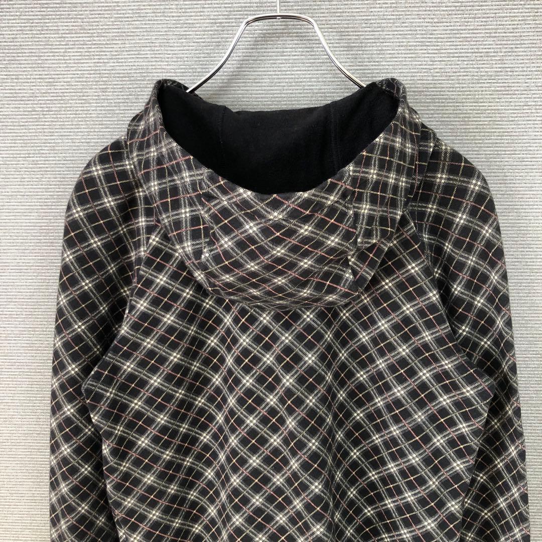 BURBERRY ブラックノバチェック ホースロゴ刺繍 パーカー 38