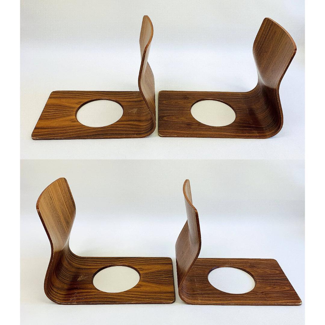 Tendo 天童木工 座椅子 2脚セット 藤森健次 曲木 ケヤキ板目ローズウッド