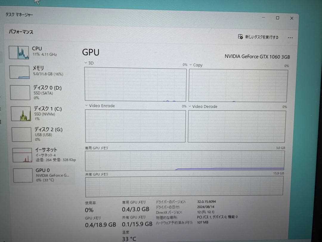 ZOTAC GTX1060 3g グラフィックボード