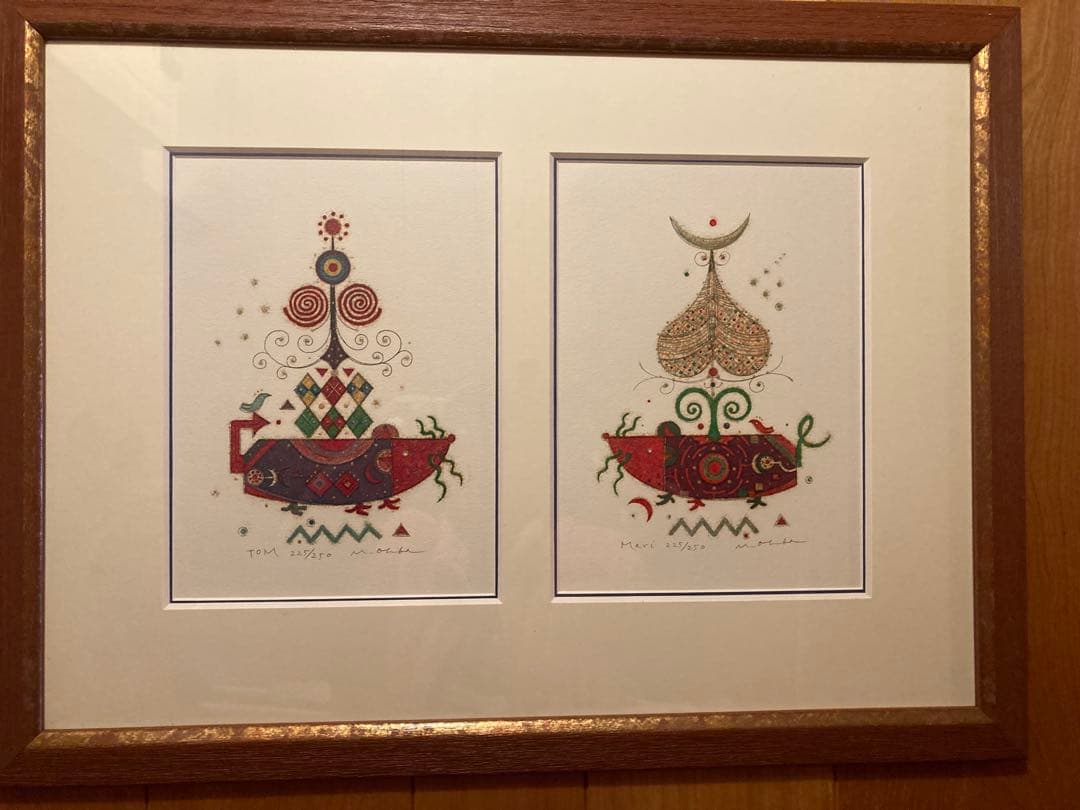 m. oba ペーパースクリーン版画ネズミTOM & Mari 23/250