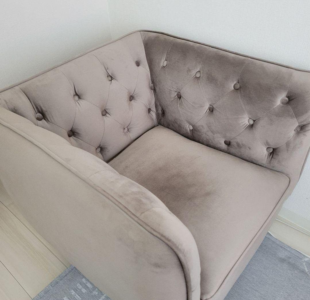 Goodさま専用【美品】 1人掛けソファ ベルベット グレー