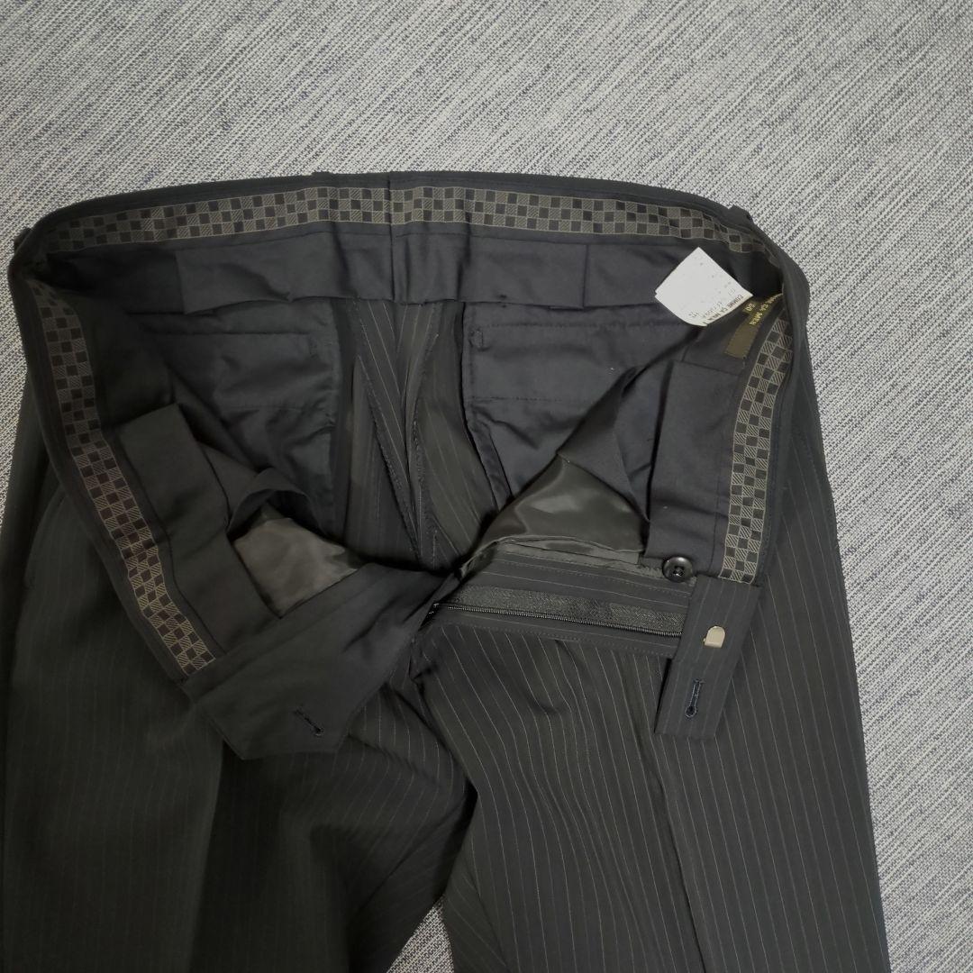 【美品】コムサメン　シングルストライプスーツセットアップ濃紺 サイズLL