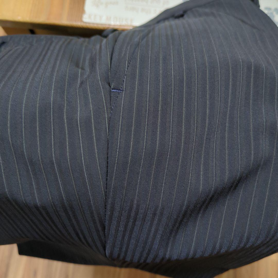 【美品】コムサメン　シングルストライプスーツセットアップ濃紺 サイズLL