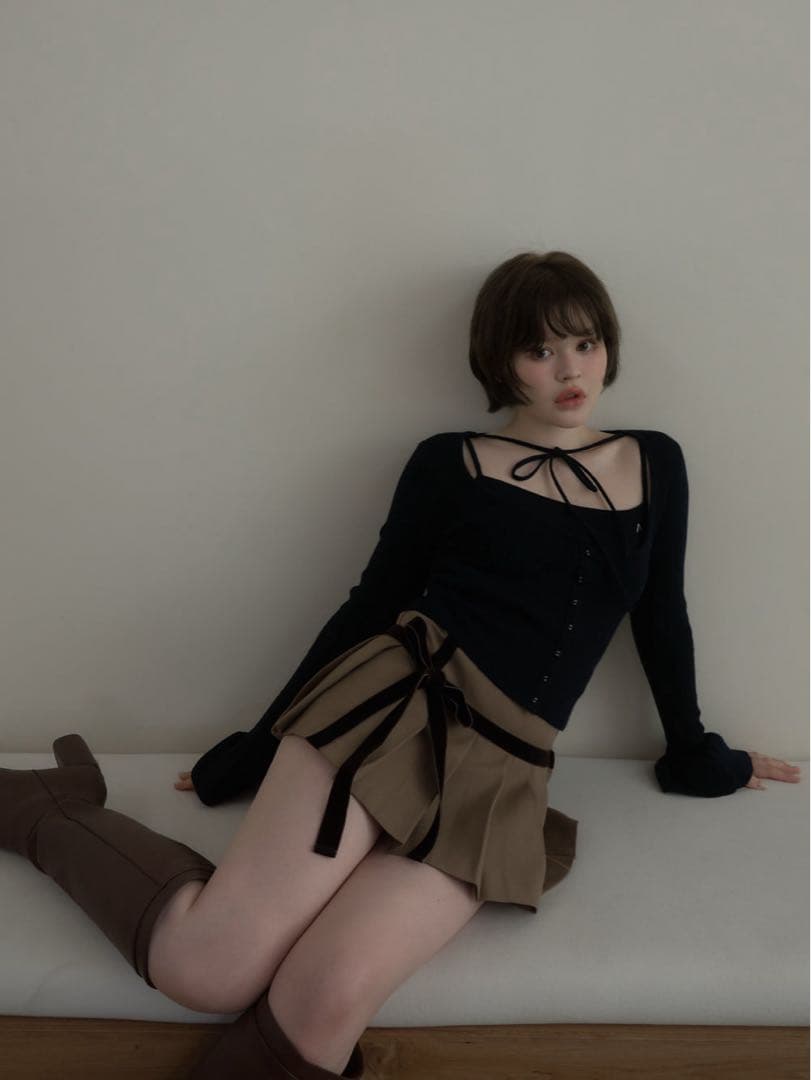 即日発送　ANDMARY Raelynn knit tops ネイビー