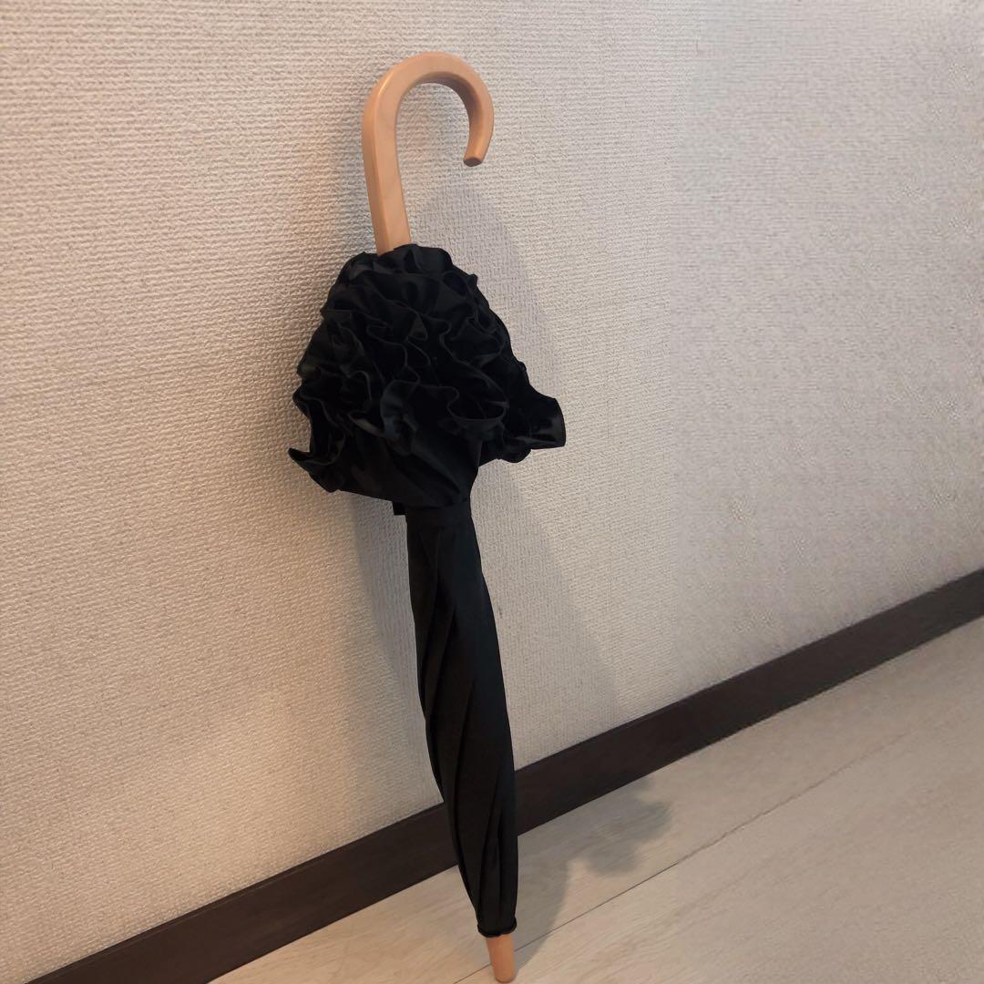 【最終値下げ】サンバリア 100⭐︎長傘Sサイズ フリル(ブラック)