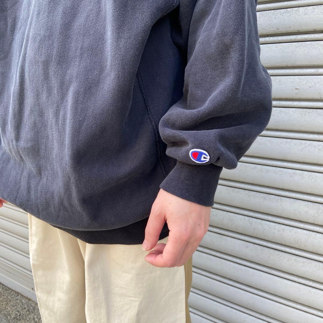 ♾️♾️90s☆USA製☆Champion☆リバースウィーブ☆黒☆XXL☆刺繍