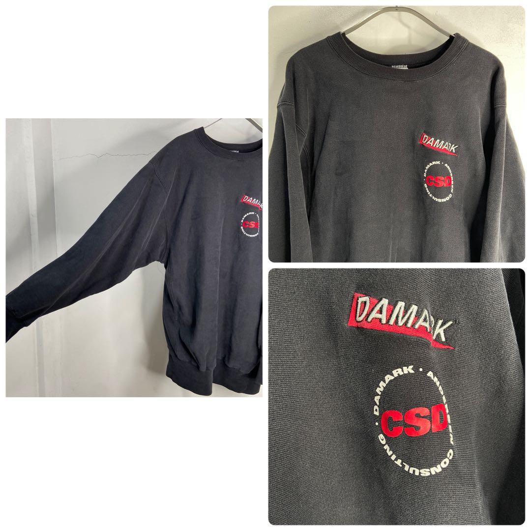 ♾️♾️90s☆USA製☆Champion☆リバースウィーブ☆黒☆XXL☆刺繍