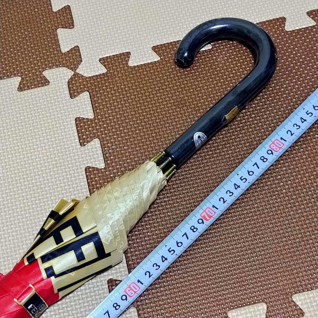 極美品 フェンディ 長傘 ズッカ柄 FF 雨傘 レッド 赤