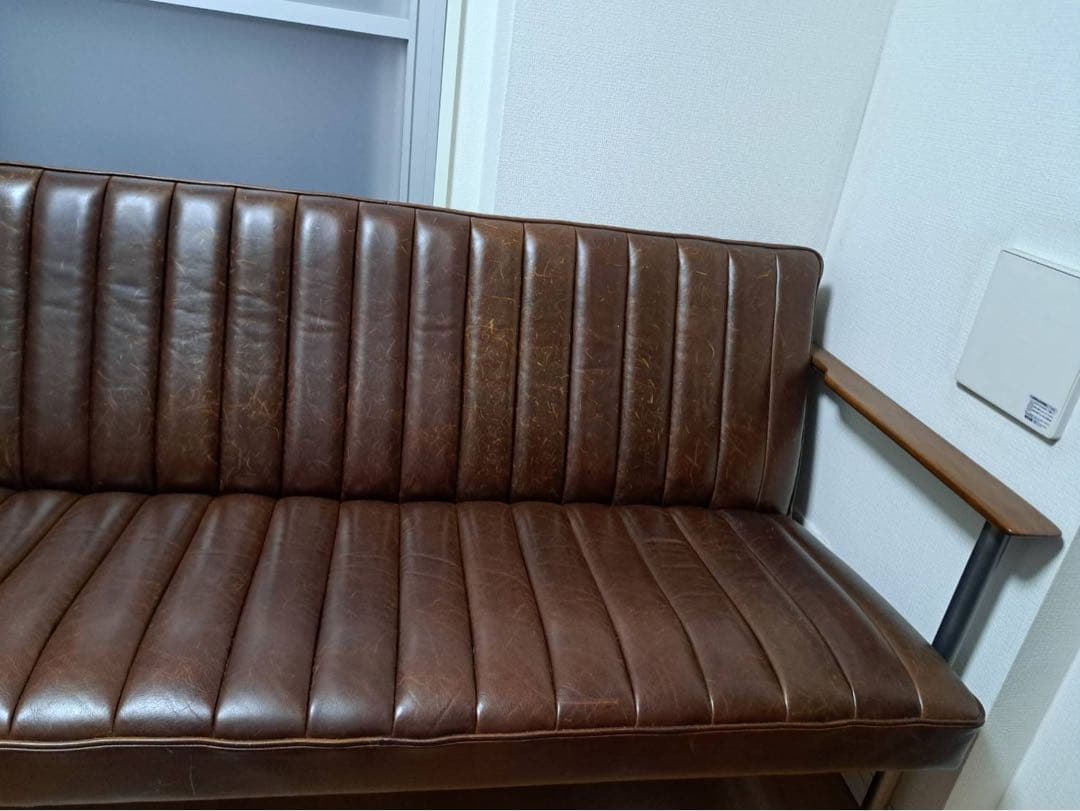 【ドライ】ブラウン3人掛けソファ