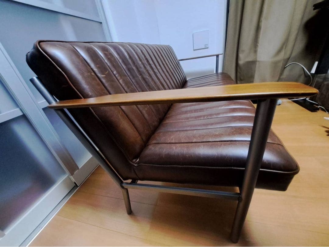 【ドライ】ブラウン3人掛けソファ