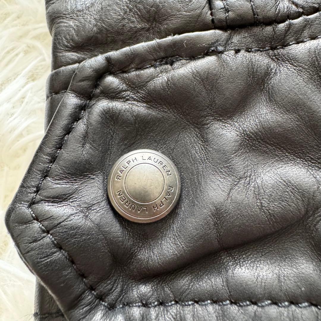 タグ付き【ポロラルフローレン】ライダース　Mサイズ　黒　定価約14万円